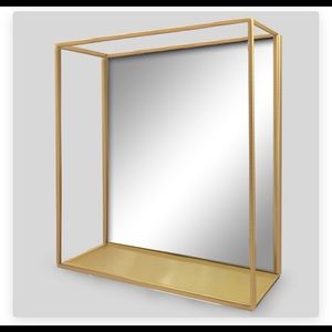 *BLACK* Wall Mirror with Shelf